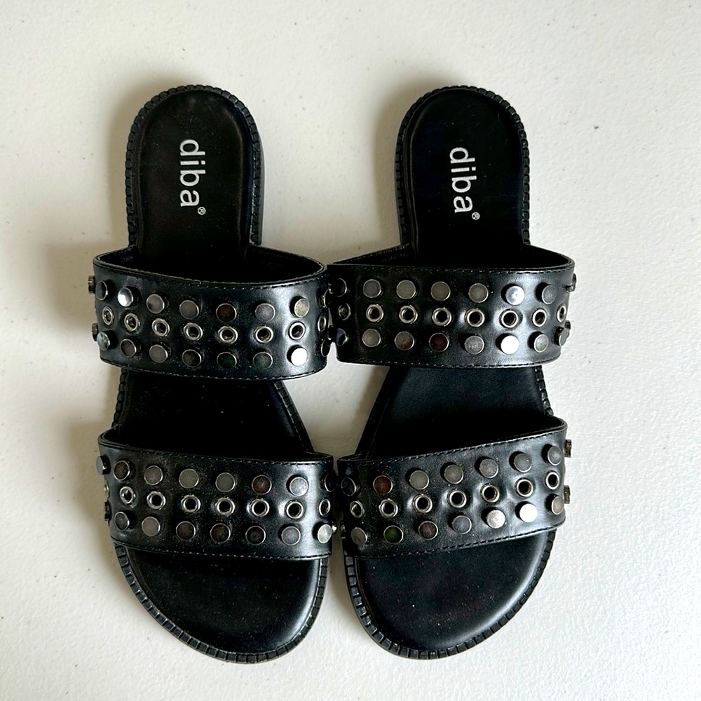 Diba Women’s Black Studded Sandal Size 7